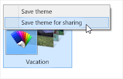 Right-clicking a theme