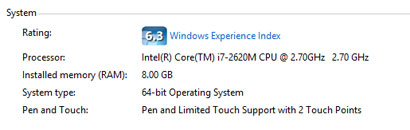 Pen and Touch info under System