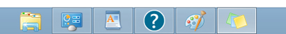 The taskbar with taskbar buttons