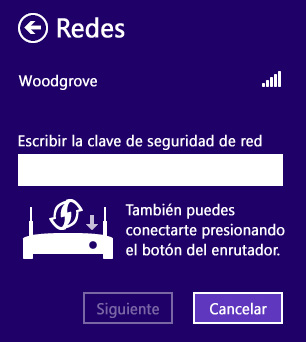 La pantalla Windows Connect Now