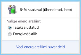 Energiarežiimi näitav akumõõtur