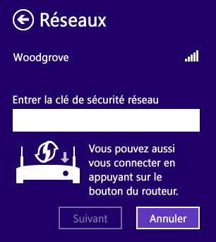 Écran Windows Connect Now