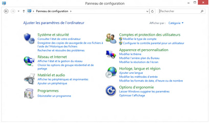 Panneau de configuration
