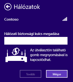 A Windows azonnali csatlakozás képernyő