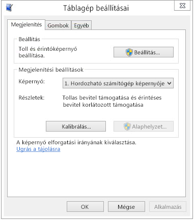Táblagép beállításai