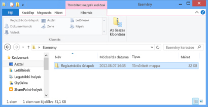 Az összes fájl kicsomagolása egy tömörített mappából
