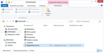 Visų failų išskleidimas iš suglaudinto aplanko