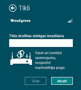 Windows līdzekļa Izveidot savienojumu tūlīt ekrāns