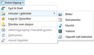 Inkludere en mappe i et bibliotek