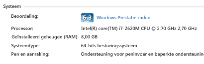 Informatie over Pen en aanraken onder Systeem
