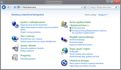 Panel sterowania