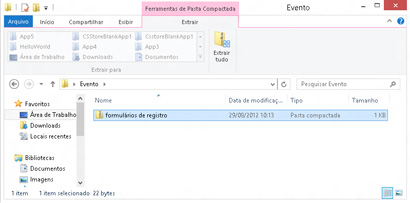Extraindo todos os arquivos de uma pasta compactada