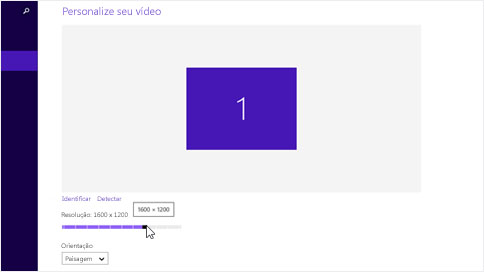 Opções de resolução nas configurações do PC