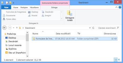 Extragerea tuturor fișierelor dintr-un folder comprimat
