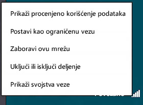 Meni koji se koristi za uključivanje ili isključivanje deljenja