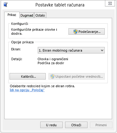 Postavke tablet računara